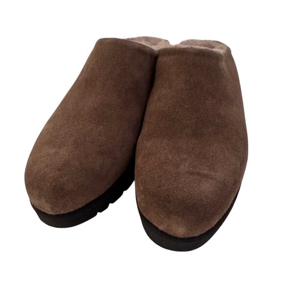 La Canadienne Toujours Stone Oiled Suede Size 7 -7.5 Mule Clog Shearling NWOB $3 - Picture 10 of 10
